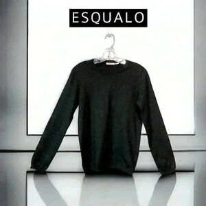 NWOT Esqualo, Sparkling Long-Sleeve Pullover, Medium, Black